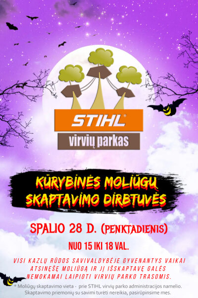 STIHL virvių parkas kviečia į kūrybines moliūgų skaptavimo dirbtuves