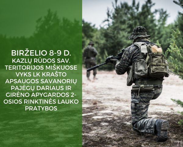 Birželio 8-9 d. organizuojamos LK pratybos