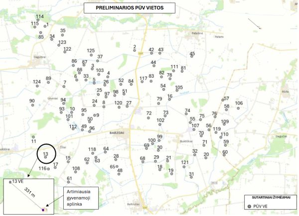 Barzdų vėjo elektrinių parko poveikio aplinkai vertinimo pradžia